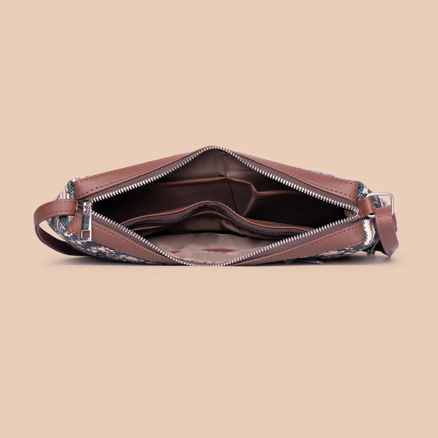 Jaipur Fresco Blue Structured Shoulder Bag - Image 4