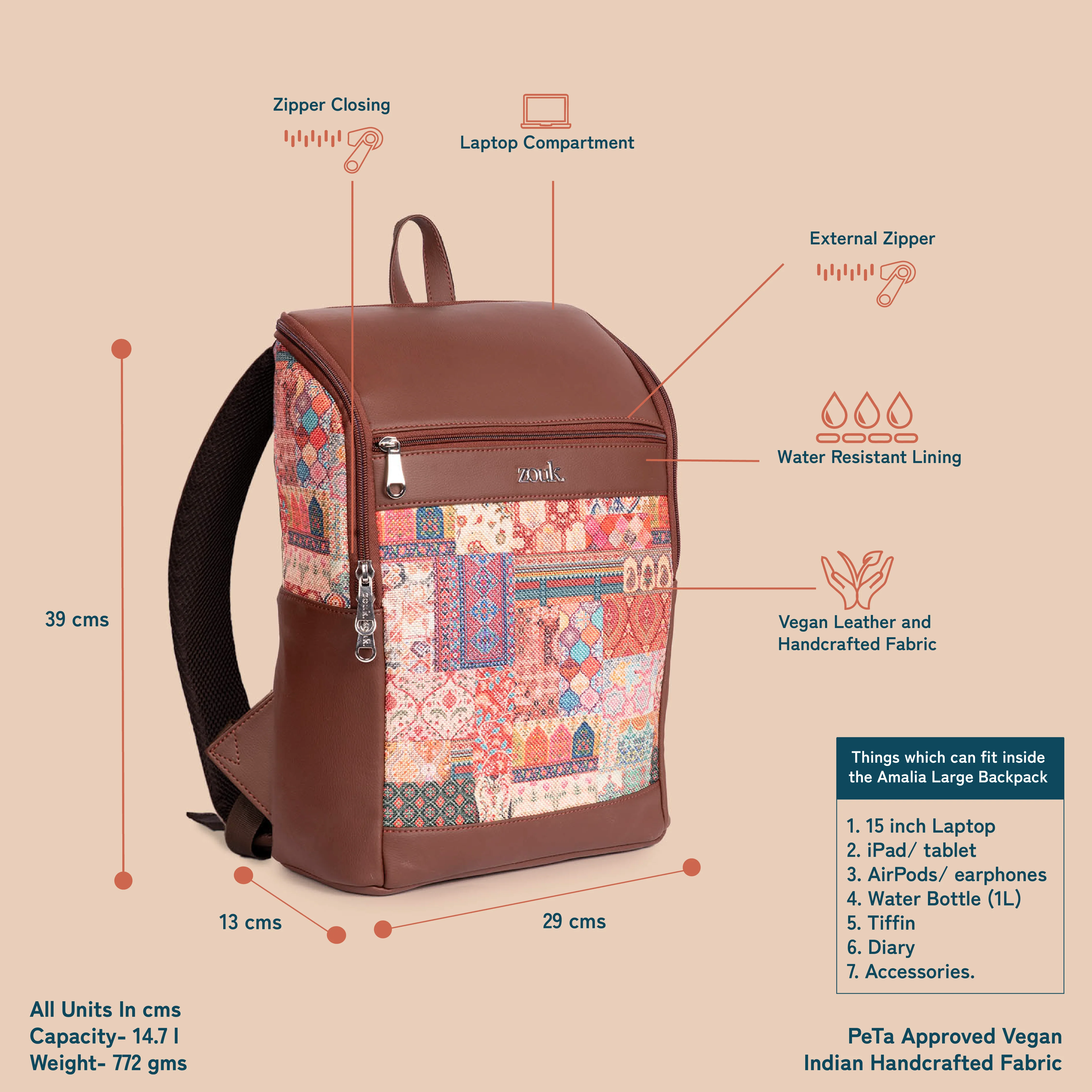 Amalia Backpack (Large) - Kutch Gamthi - Image 4