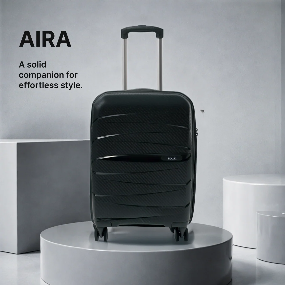 Black Aira Trolley Bag Combo - Set of 3 (Cabin & Medium & Large) - Image 4