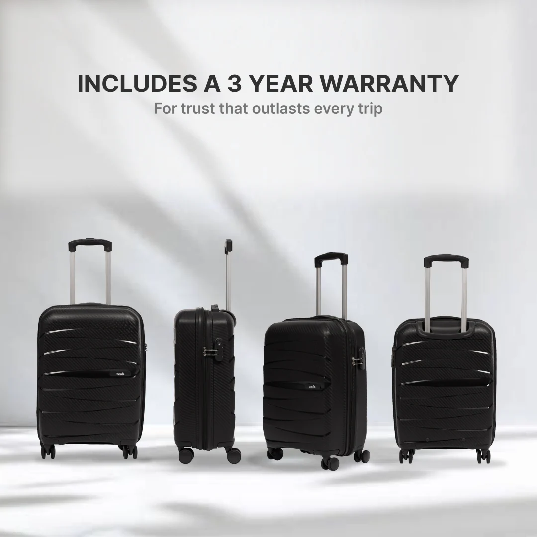 Black Aira Trolley Bag Combo - Set of 3 (Cabin & Medium & Large) - Image 7