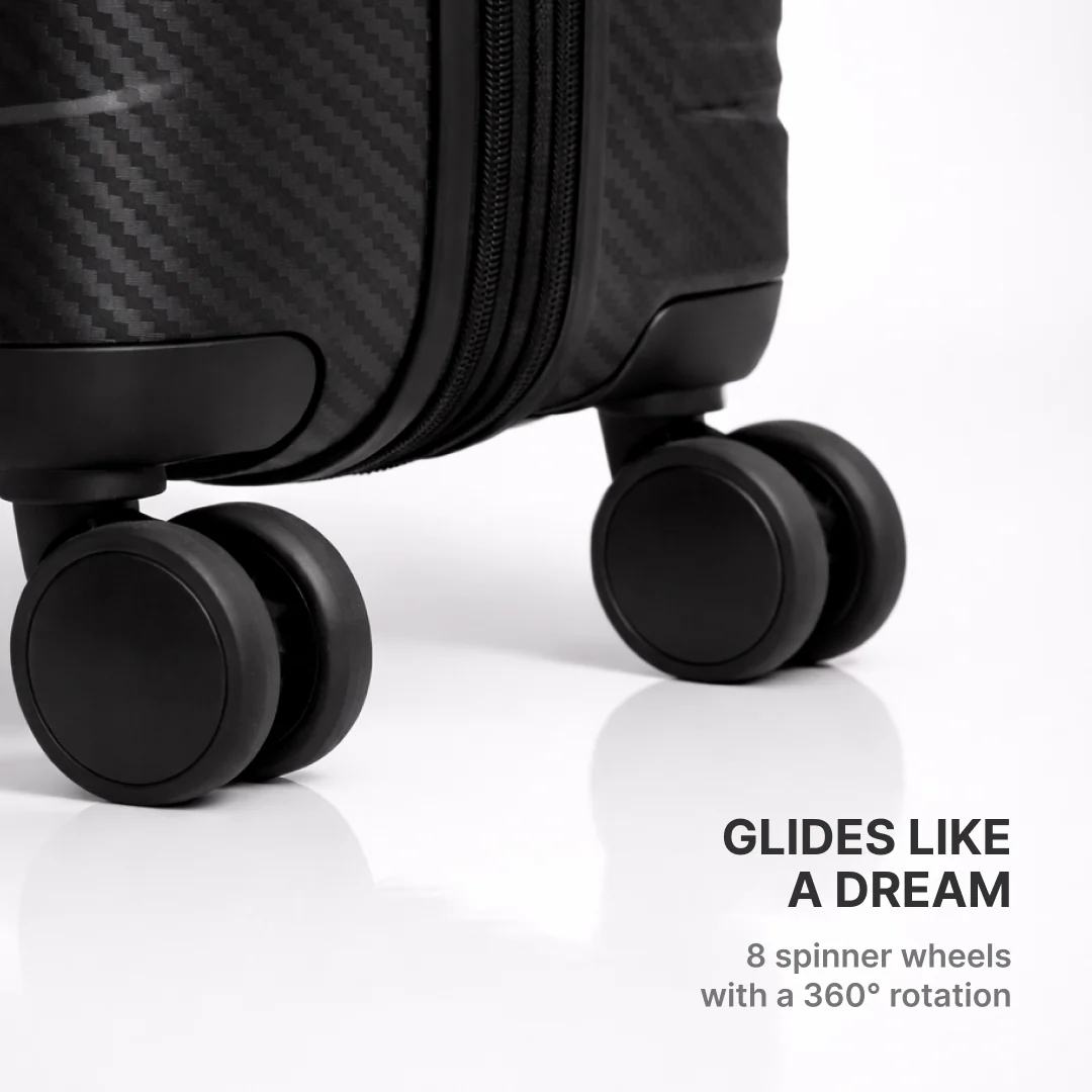 Black Aira Trolley Bag Combo - Set of 3 (Cabin & Medium & Large) - Image 9