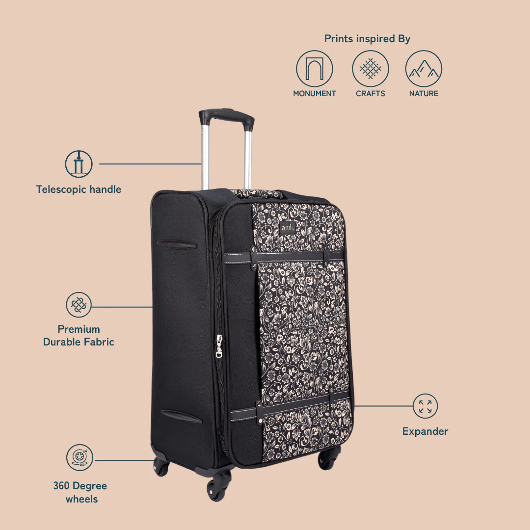 FloMotif Saira Trolley Bag - Black (Large) - Image 3