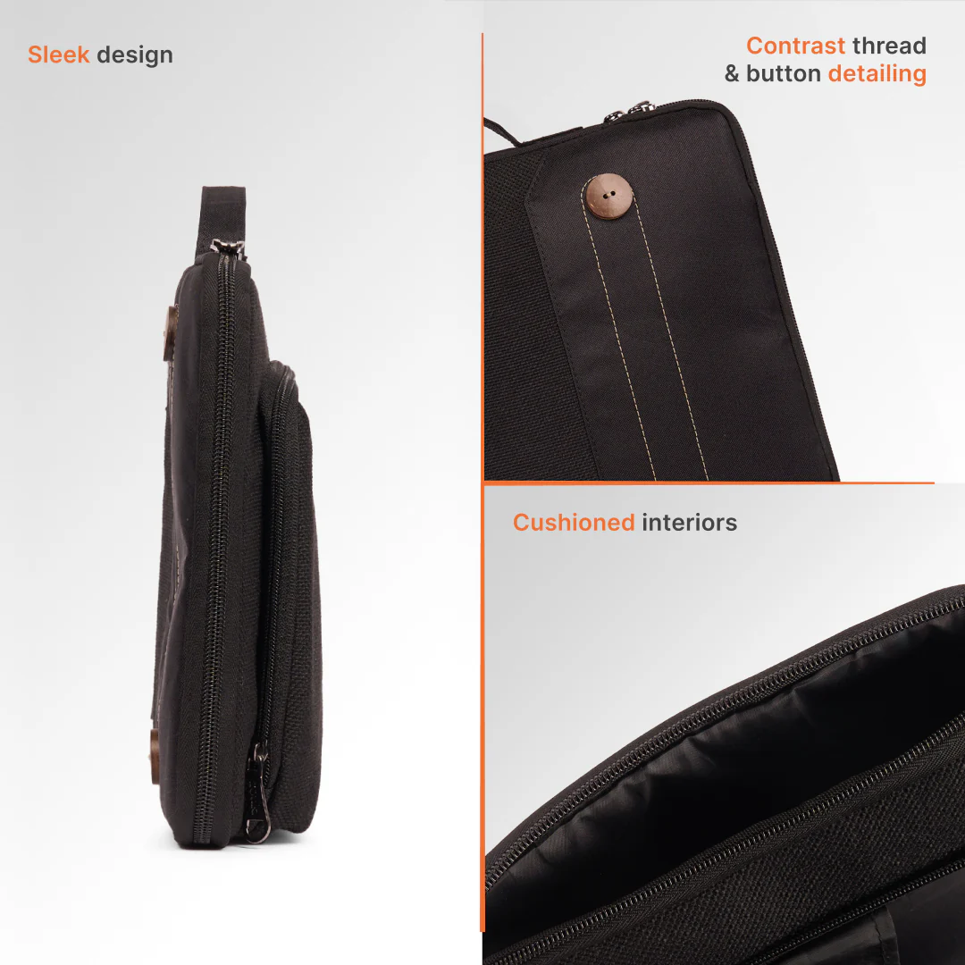 Jet Black Urban Laptop Sleeve - 15.6inch (Black) - Image 5