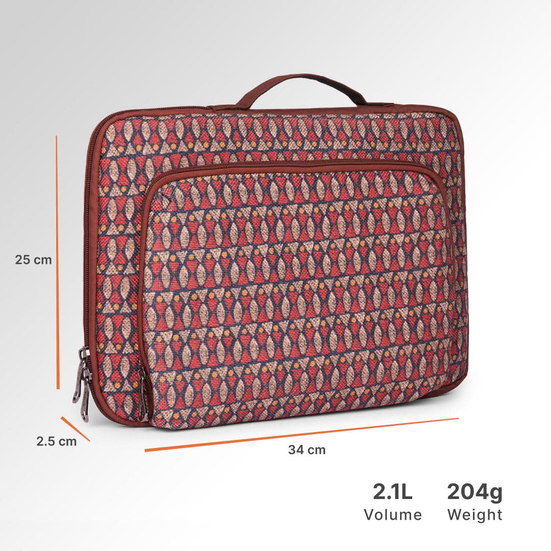 Indore Mosaic Signature Laptop Sleeve - 14inch (Brown) - Image 3