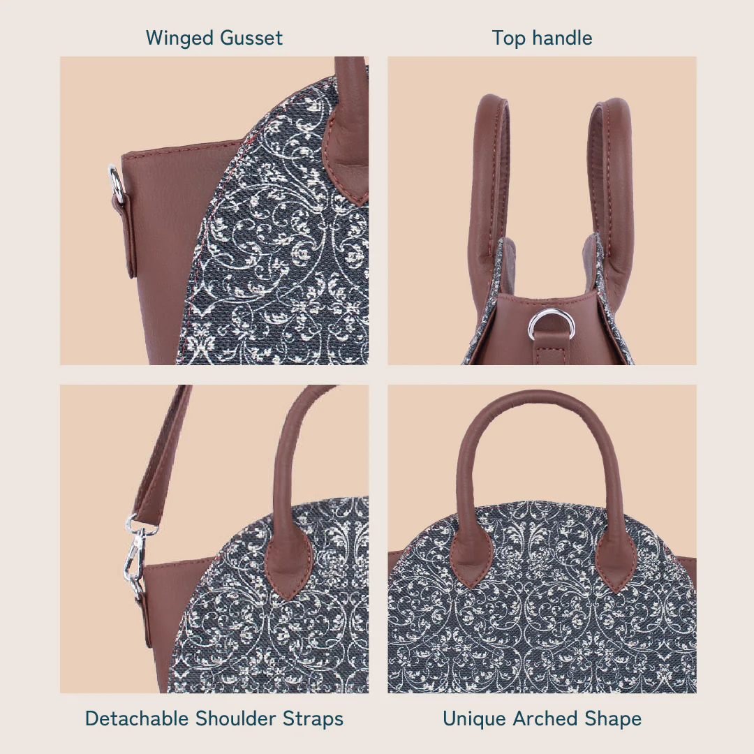 Konkona City Satchel Bag - Bombay Houndstooth - Image 5
