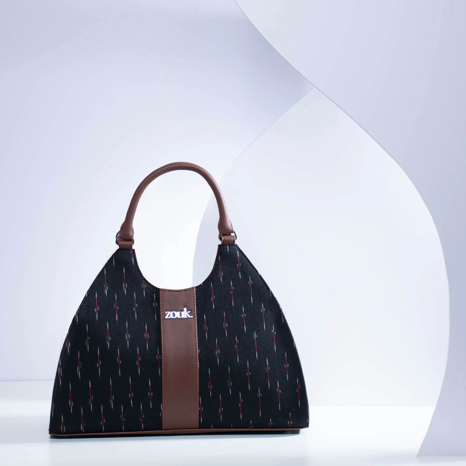 Konkona Statement Satchel Bag - Ikat GreRed - Image 2