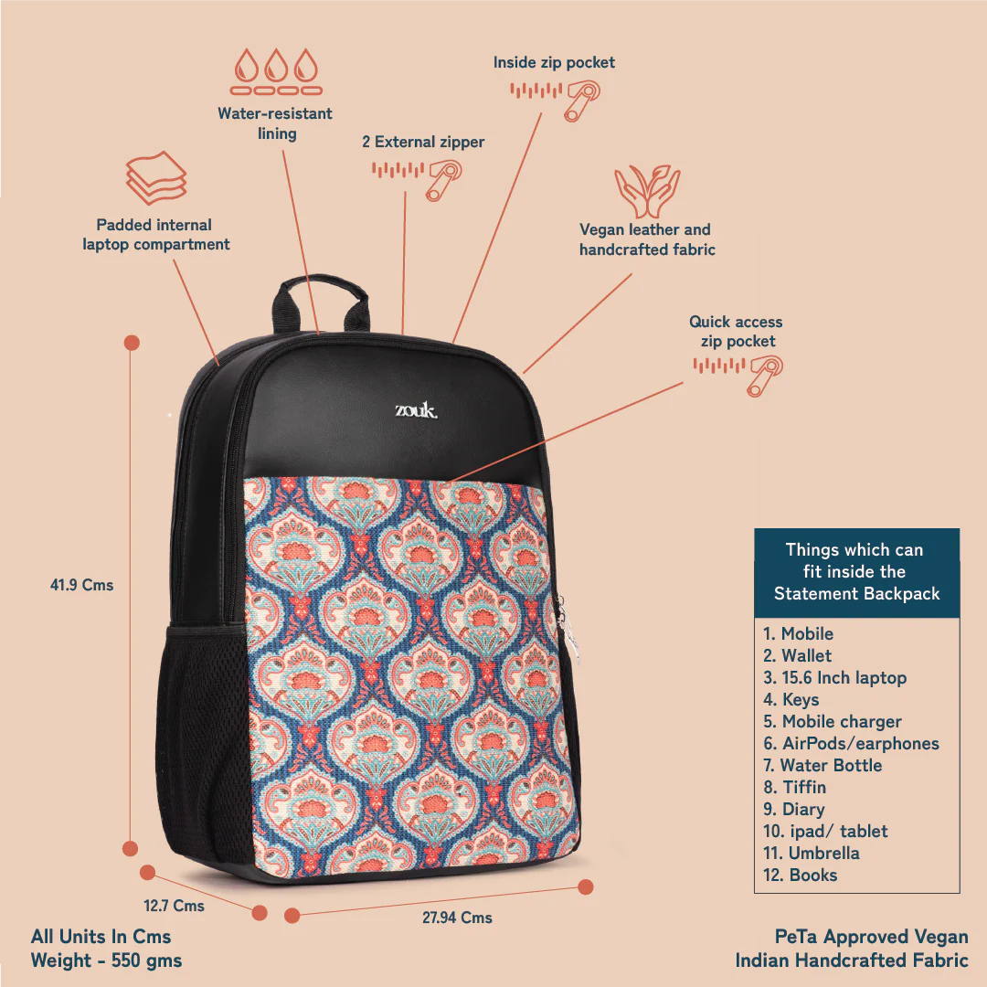 Kovil Blue Statement Backpack - Image 4