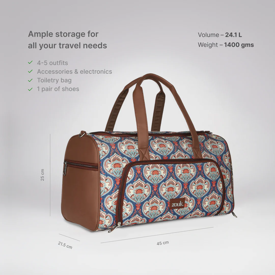 Kovil Blue Weekender Duffle Bag - Image 2