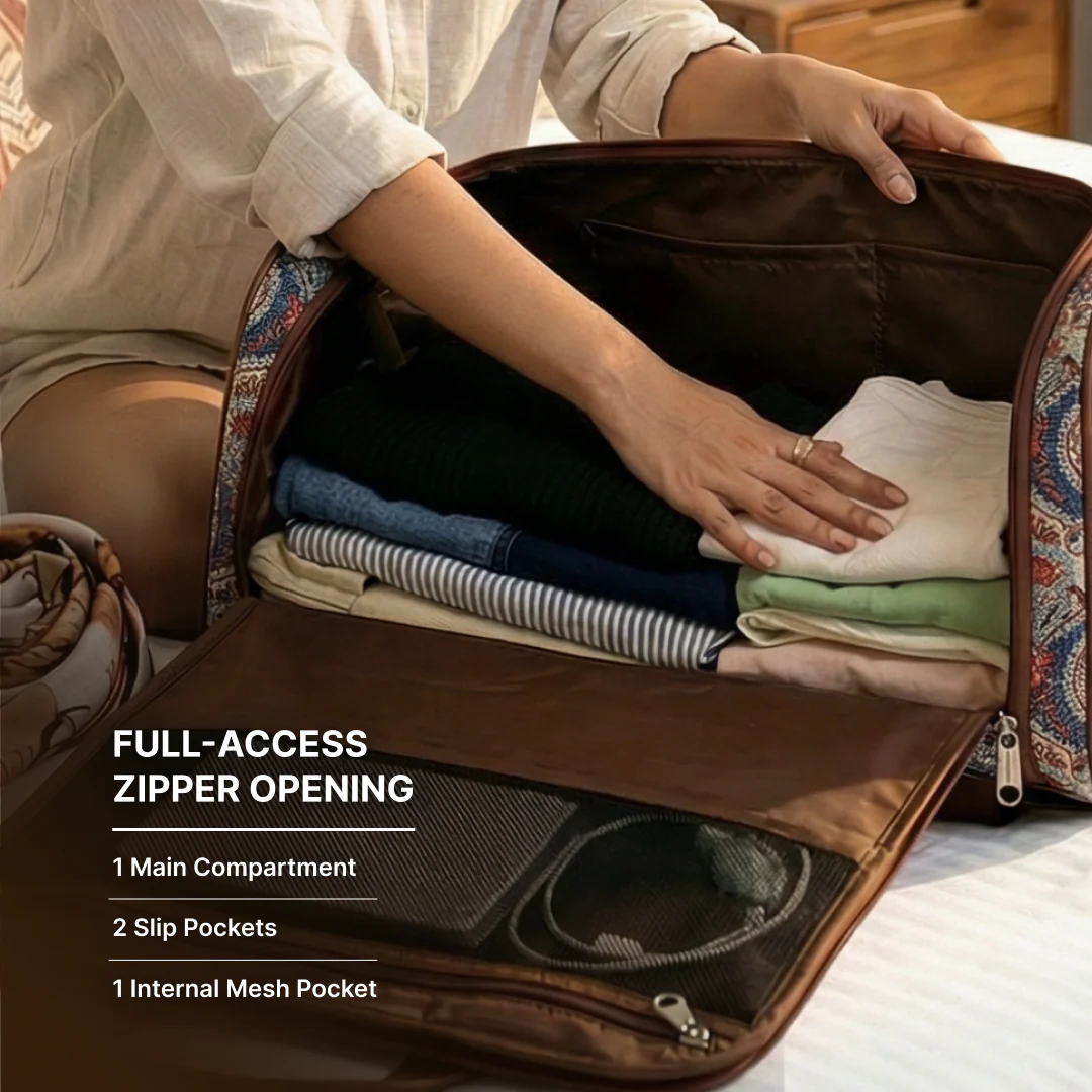 Kovil Blue Weekender Duffle Bag - Image 3