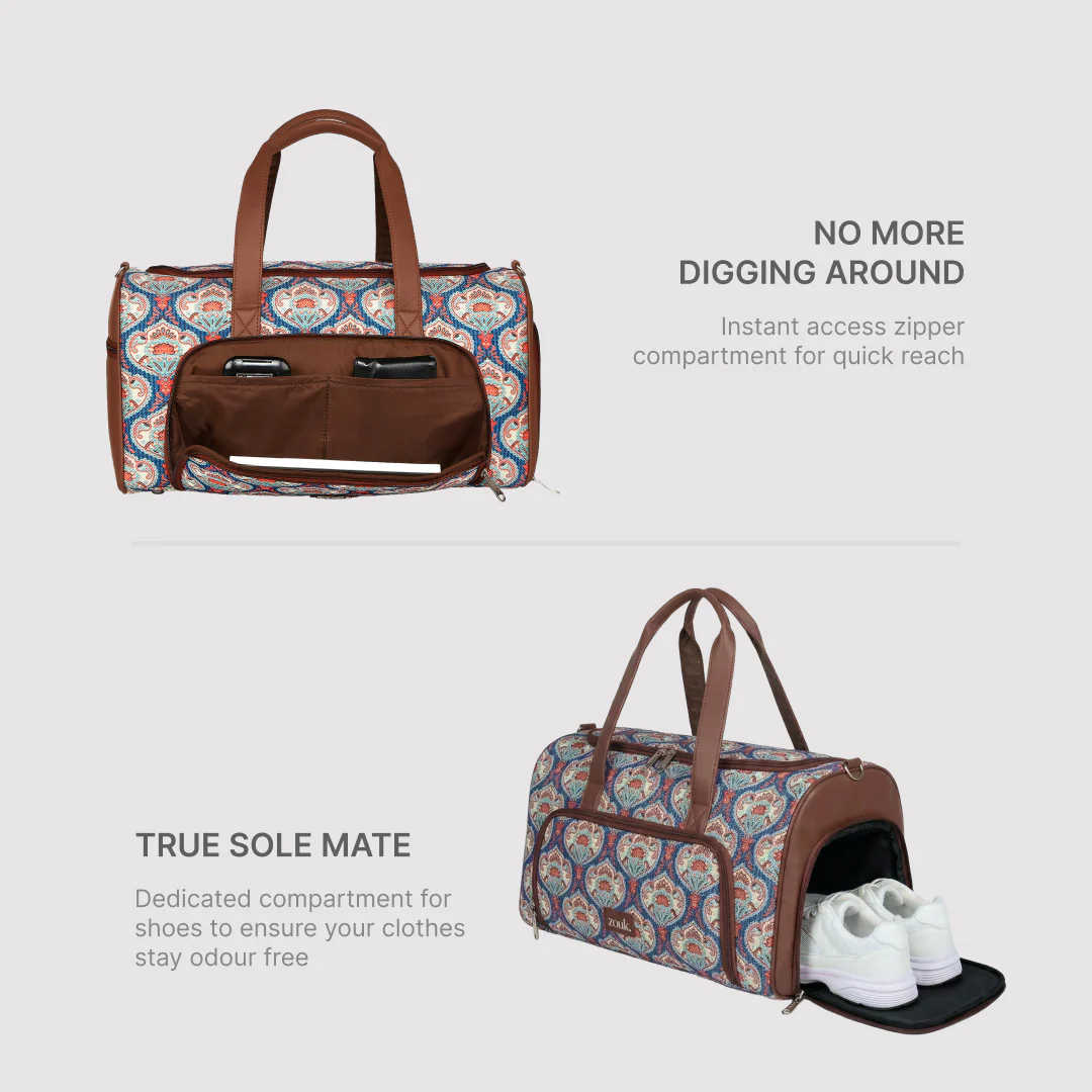 Kovil Blue Weekender Duffle Bag - Image 4
