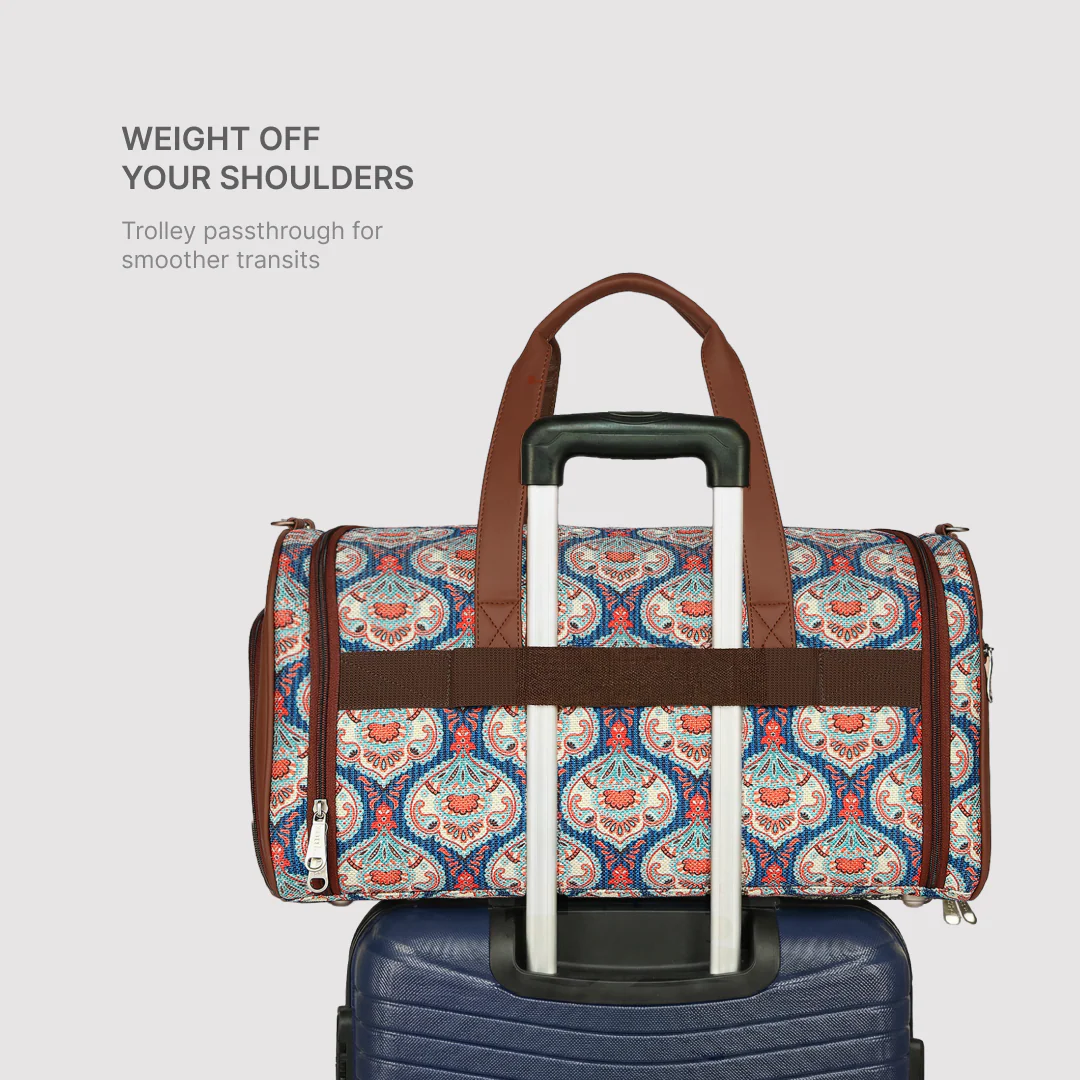 Kovil Blue Weekender Duffle Bag - Image 6