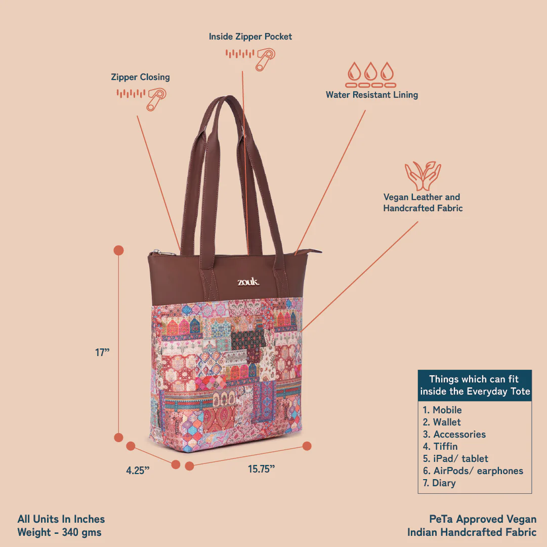 Kutch Gamthi Everyday Tote Bag & Chain Wallet Combo - Image 3