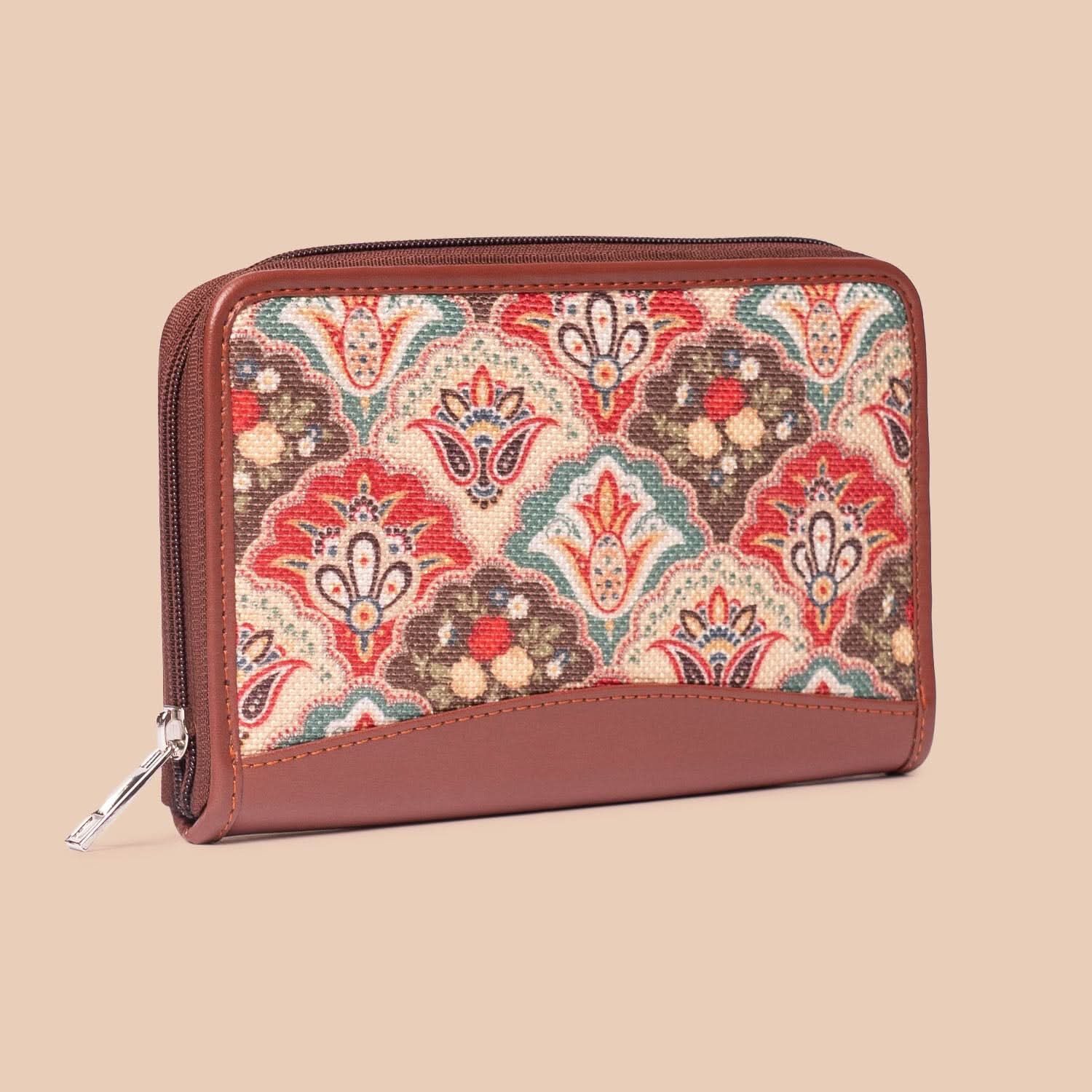 Lattice Lace & Mughal Art Multicolor - Women's Office Bag & Chain Wallet Combo - Image 6