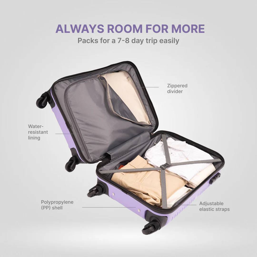 Lilac Zoya Trolley Bag (Cabin) - Image 9