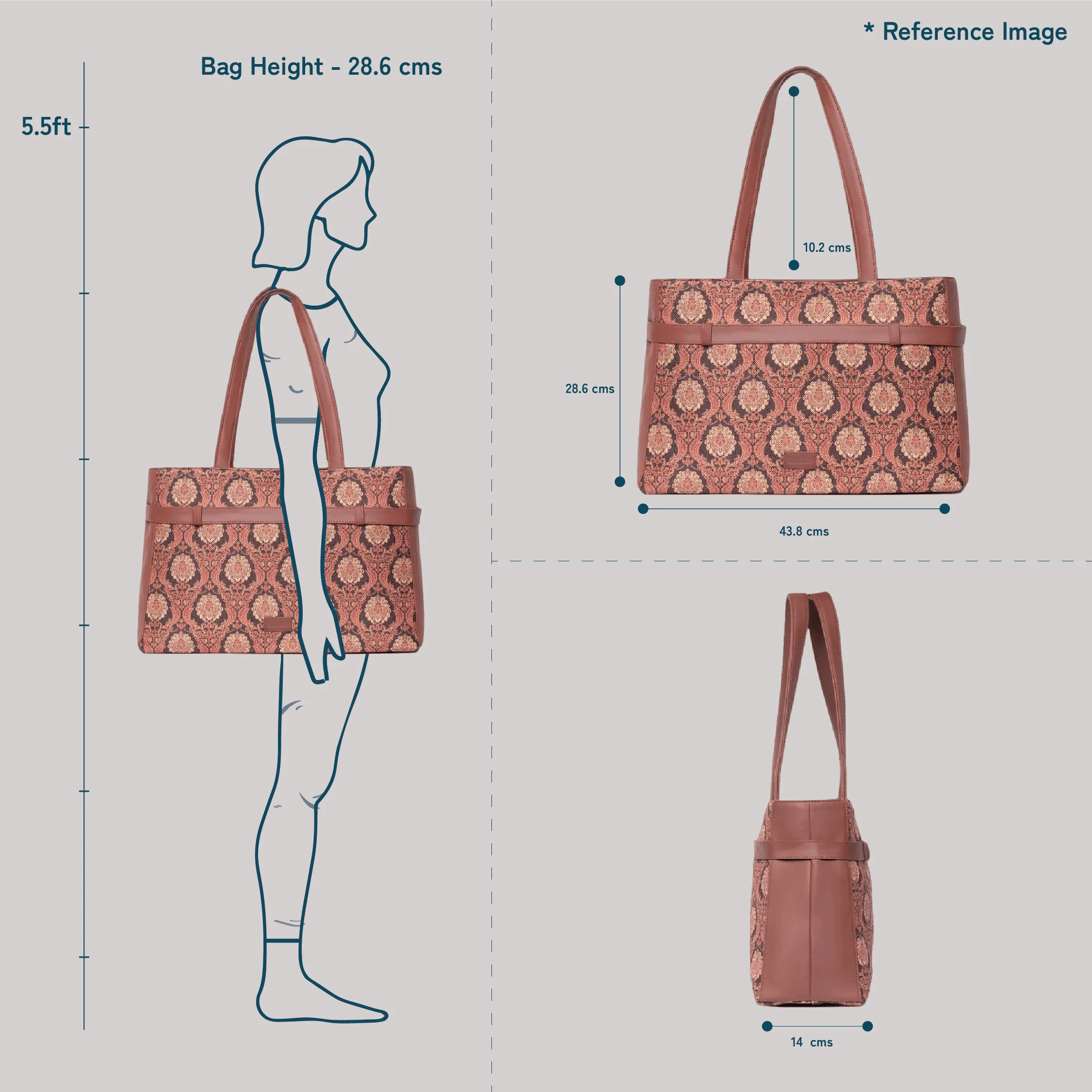 Mughal Garden Print Statement Office Bag - Image 11