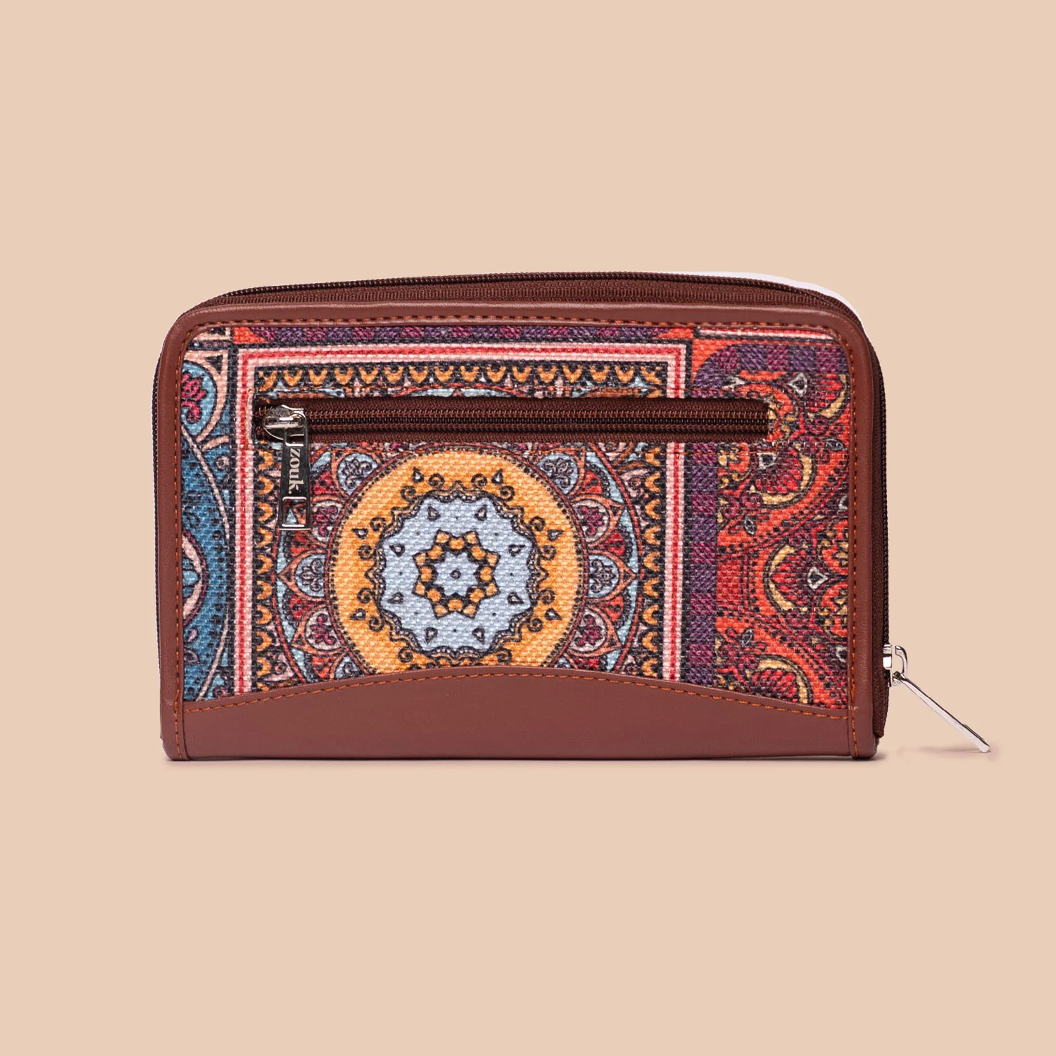 Multicolor Mandala Print- Handbag & Chain Wallet Combo - Image 8
