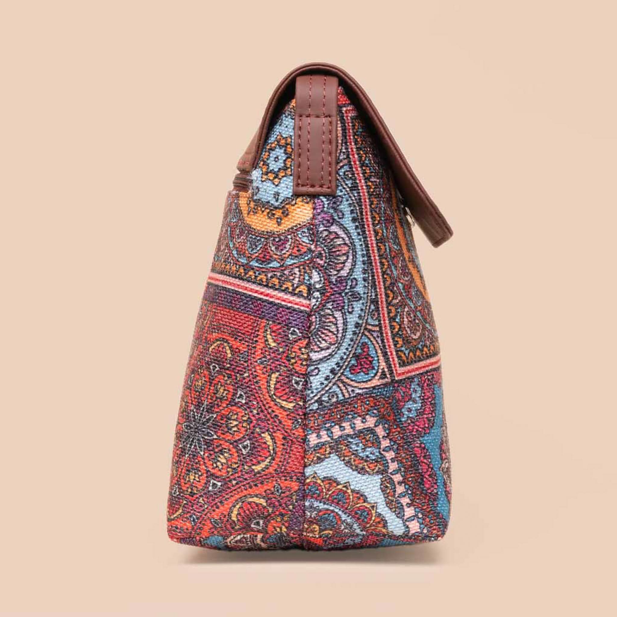 Multicolor Mandala Print - Women's Office Bag & Flap Sling Bag Combo - Image 9