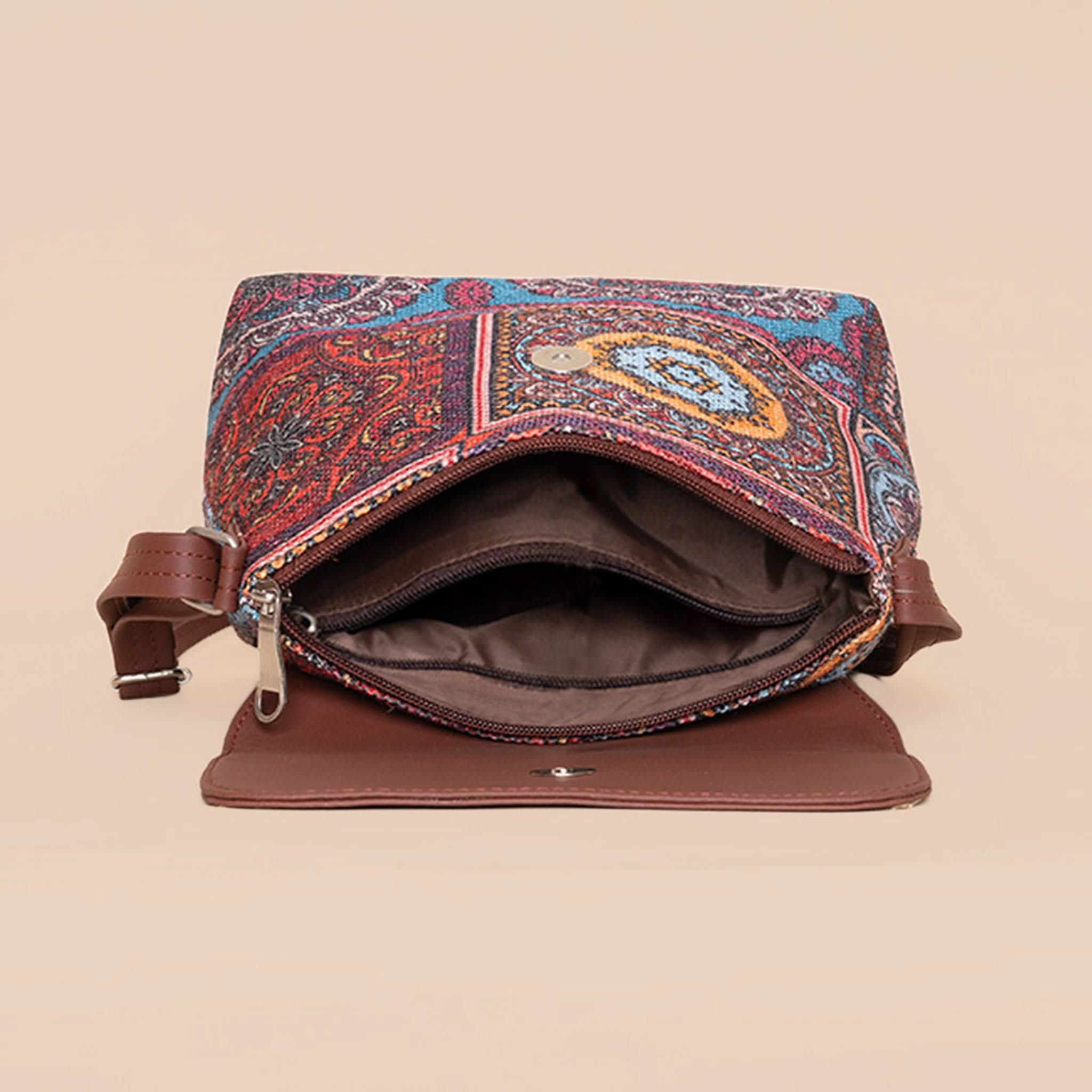 Nawabi Couture & Multicolor Mandala Print - Women's Work Bag & Flap Sling Bag Combo - Image 9
