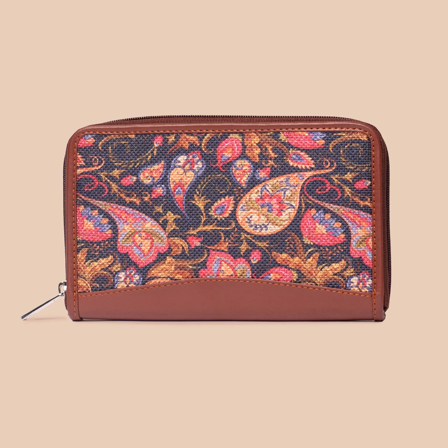 Paisley Print - Women's Office Bag & Chain Wallet Combo - Image 7