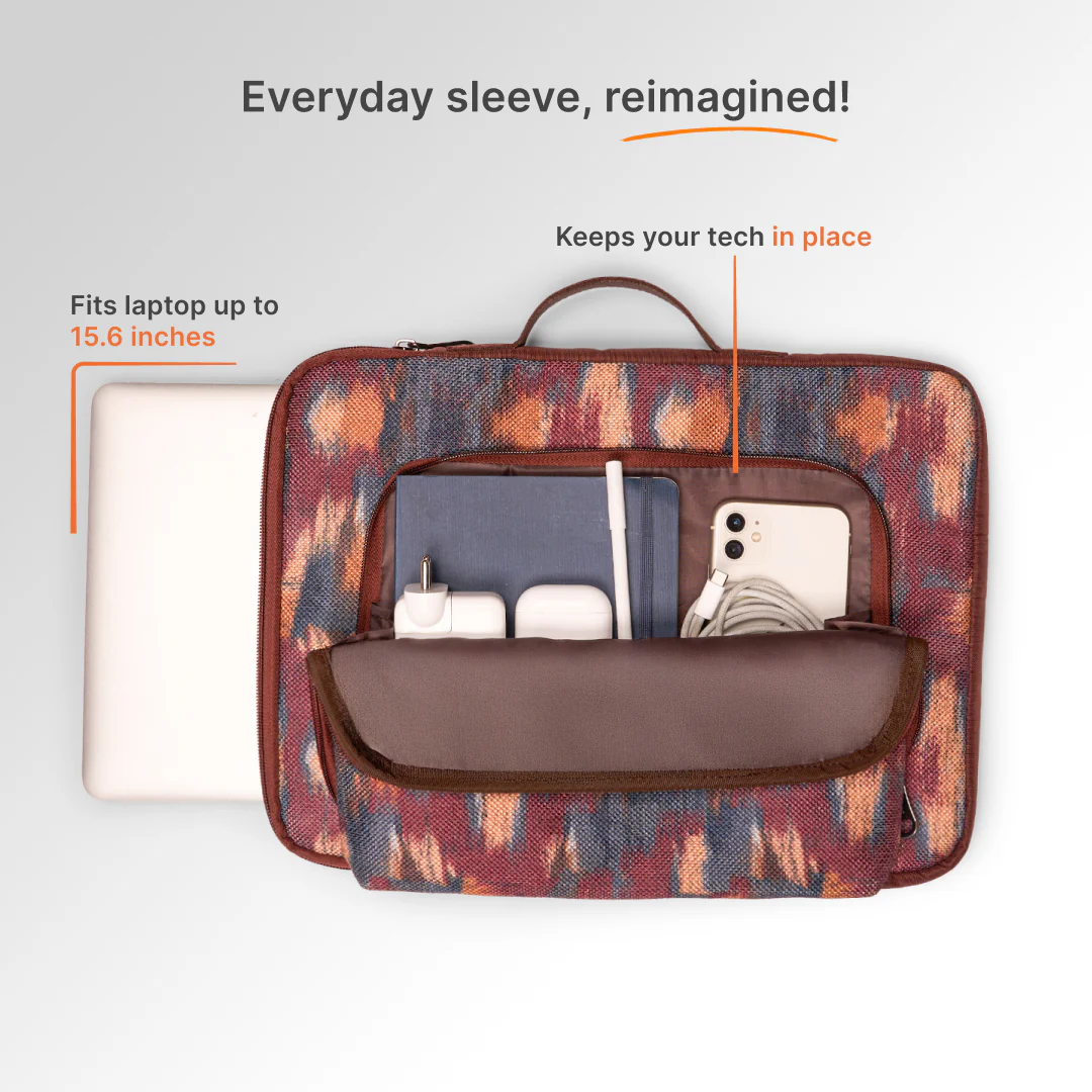Ajanta Allure Signature Laptop Sleeve - 16inch (Brown) - Image 7