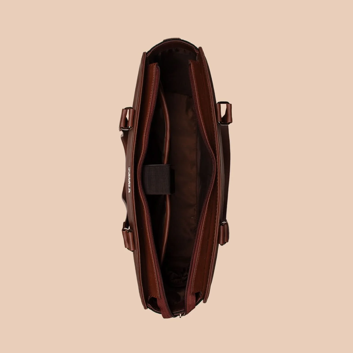 Qutub Stripes Women's Work Bag Brown - Image 8