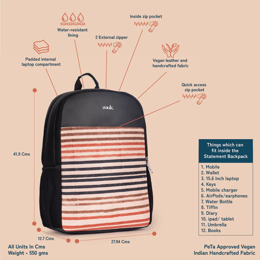 Qutub Stripes Statement Backpack - Image 4