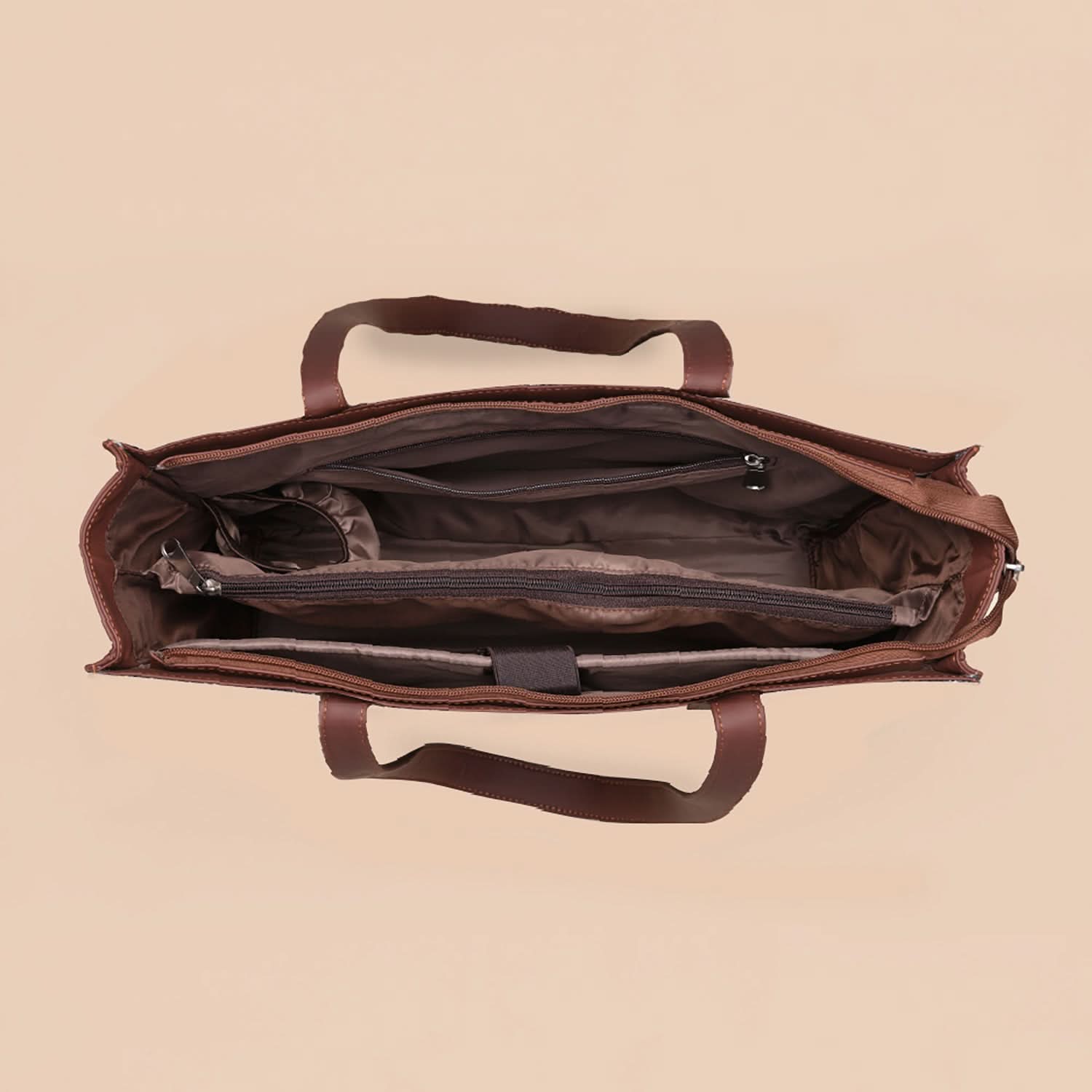Royal Indian Peacock Motif & Kovil Blue - Office Tote Bag & Classic Zipper Wallet Combo - Image 5