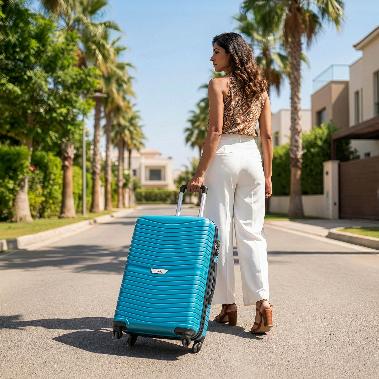 Teal Zoya Trolley Bag - Image 2