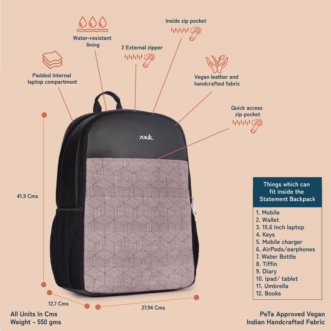 Travancore Texture Statement Backpack - Image 3