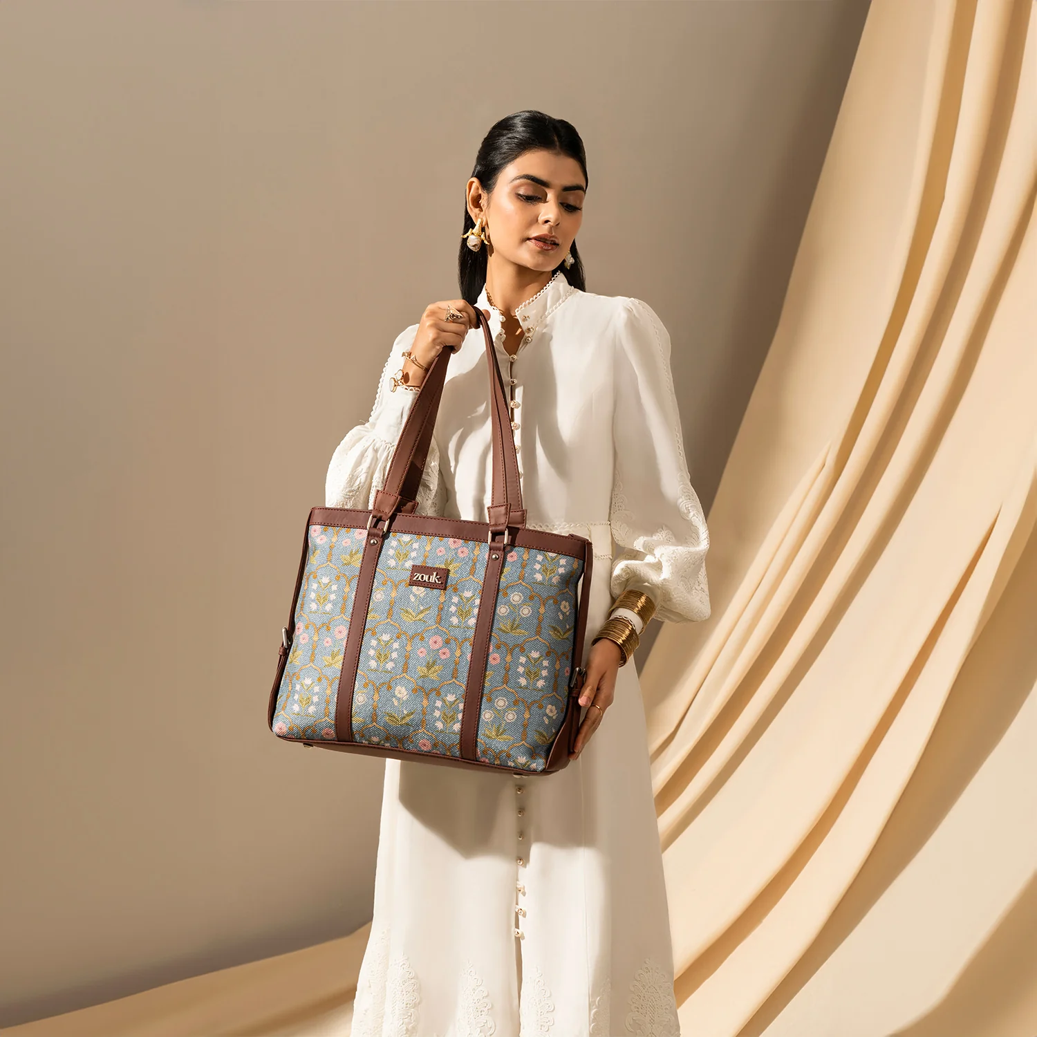 Jaipur Fresco Blue Women's Office Bag - Image 2