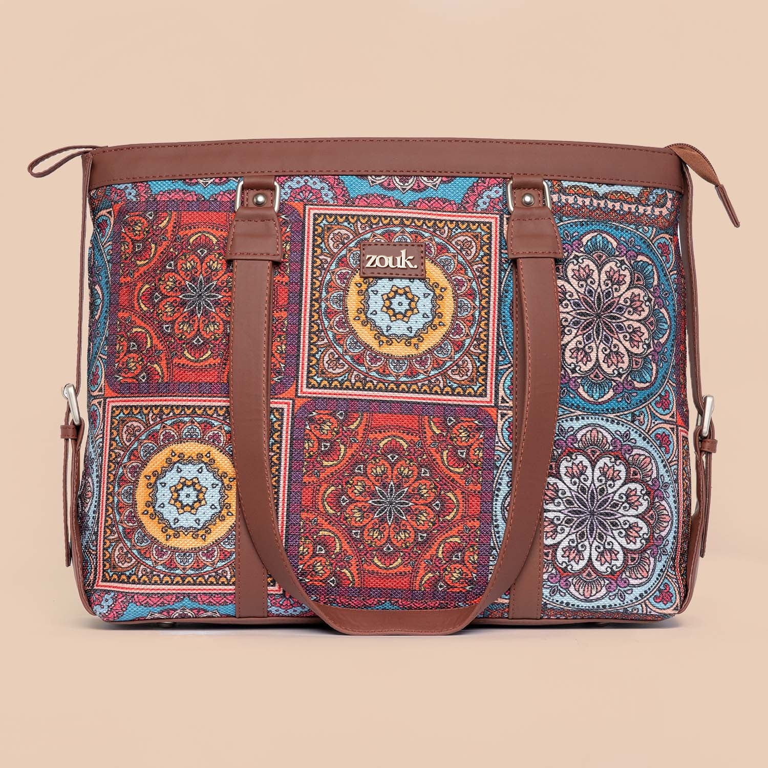 Multicolor Mandala Print Women's Office Bag - Image 3